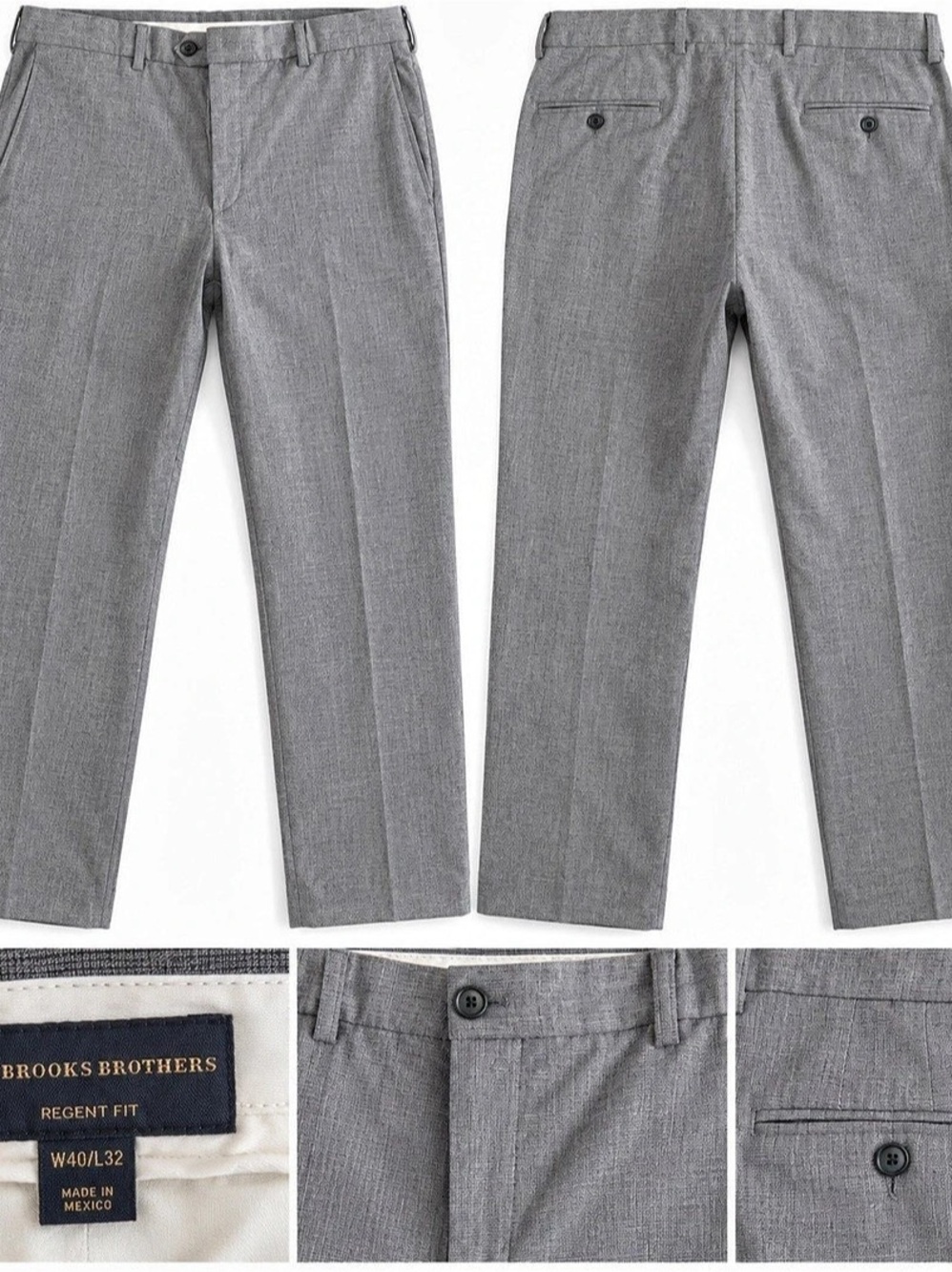 Brooks Brothers Regent Fit Gray Pants Tagged 40x32 Altered 38x25 Mens